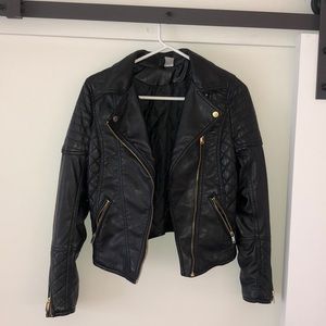 Black faux leather jacket